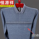 Hengyuanxiang High-End-Baumwoll-Langarm-Atmungs-T-Shirt für Herren Frühling und Herbst Dünne Polo-Kleidung mittleren Alters und älterer Vaters Real Pocket Top 9901 Blue XL 175 Vorschläge 135-155jin [Jin gleich 0,5 kg]