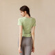 Jialuyi Yoga Wear Women's Top Short-Sleeved T-Shirt Sports Slim Clothing Running Quick-Drying Pilates Training Fitness Breathable Top Yoga T-Shirt Cardamom Green M Recommendation 85-110Jin Jin equals 0.5 kg