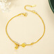 LZJV plated 18k gold Fu brand gourd anklet for women 2025 new fashion niche high-end light luxury gold Fu brand gourd anklet 21+5cm