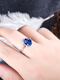 Iosn sapphire ring s925 silver women's fashion and personality Korean version with diamonds simple sterling silver tanzanite diamond mom model sterling silver sapphire ring live finger ring adjustable
