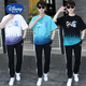 迪士尼（Disney）夏季青少年短袖t恤男孩衣服高中初中学生大童夏装帅气运动套装潮 白灰色 套装TZ9226款 185 2XL【120-135斤】