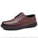 Yierkang Prince 2025 Neue Top-Layer Cowhide Herren-Single-Schuhe Douyin Quelle Echte Lederschuhe Weiche Gesicht mittleren und älteren Vaters Schuhe Wenzhou Lederschuhe-Ls6627 Schwarz Schnüre 38