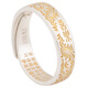 Fat Donglai DL Chinese Valentine's Day gift 999 pure silver Tangcao pattern gold solid open ring ring inner wall heart sutra retro joy
