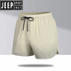 JEEP SPIRIT大码运动短裤男夏季薄款宽松加肥加大胖子健身跑步透气速干三分裤 6630黑色 L 100-120斤