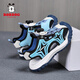 Babudou boys and girls rotate buttons toe sandals in summer new beach shoes breathable boys lightweight children's shoes blue K983 37 size 23.7cm