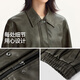 Semir jacket women's lapel loose cool style spring and autumn retro texture PU imitation leather jacket 109524108004