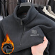 FALAMONE Armani plus velvet thickened long-sleeved T-shirt for men's autumn and winter sweatshirt middle-aged casual stand collar base shirt polo gray 1278 L 170[115-130Jin[Jin equals 0.5 kg]]