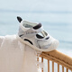 Dr. Jiang's summer boy's breathable step front shoes, baby toddler comfortable cartoon children's shoes, children's sandals, rice/silver, 21 feet length about 12.3-12.9