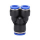 EXSN pneumatic PY equal diameter/PW variable diameter Y-type three-way pneumatic trachea quick plug connector blue plastic connector PW10-6 (5 pieces)