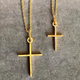 Puli FENNY Jewelry 18K Gold Fashionable Shining Cross Pendant Necklace and Cross Pendant Sizes Unisex Versatile Model Need to Pre-Order/18K Gold Small Pendant