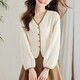 Pushui Square und vielseitige Mode koreanisches französisches Hemd Design 2025 Lose und modisches Oberteil mit einzigartigem Temperament langärmeliges Hemd 1049# Khaki M Empfohlen 95-110jin [Jin ist 0,5 kg]