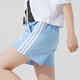 阿迪达斯（adidas）运动套装女 2025夏季新款潮流时尚透气短袖T恤针织休闲短裤两件套 汉玉白+亮光蓝 S