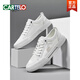Zapatos de cartelo Summer Summer Breathable Men's Shoes Soft Sole Casual Sports White White Lona de lienzo de cuero con un pie Negro - Seda de hielo transpirable - 6624dk 40 Sports Standard Sports Tamaño