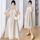 Ariana maternity suit 2025 summer top yarn hook embroidery summer maternity suit dress high-end feel beige embroidery high-quality version L suggestion 110-130Jin [Jin equals 0.5 kg]