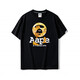 
AAPE short-sleeved ape man camouflage summer cartoon print loose versatile men and women tops, half-sleeved A691 black M