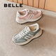 百丽（Belle）女鞋子厚底运动鞋新款休闲鞋跑道阿甘鞋3E829CM4 绿色 34