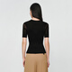 Ep Yaying Damenbekleidung Maulbeer-Seidenacetat Kurzarm Stick T-Shirt Unterwäsche Basis Top 2025 Sommer Neu 9905A Schwarz L.