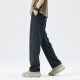 Queli tiansi denim pantalones casuales para los hombres delgados de verano de los hombres pantalones rectos sueltos para hombres pantalones de seda de hielo nuevos pantalones para hombres tmyc-1048-negros l