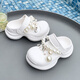 Europäische Faser-Eva-Lochschuhe 2025 Neue süße Kinder mit zwei Waren Sandalen sommerweicher Sohle ohne Rutschmädchen Prinzessin Schuhe 698-076 Weiß 31