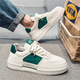 Zapatos para hombres para verano transpirable 2025 nuevos zapatos blancos pequeños para hombres estilo coreano versátil espeso deportes y zapatos casuales para hombres 9906 blanco y verde 43