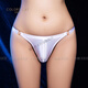 Wen Shiou, close-fitting design, sexy men's oily and silky one-line with bagged balls, seamless sexy thong, fake white thong, one size fits all, suitable for waist circumference 74-84CM