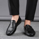 Zapatos para hombres de primavera de carpintería para negocios para negocios Formal Casco Británico Versátiles de cuero negro Sports Division Bean Dou Zapatos de moda 2629 Negro Regular Tamaño 44