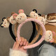 Bear headband for women in autumn and winter cute lamb hair face wash headband internet celebrity makeup press hairpin headband ins black