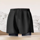 
Qu Chen swim trunk three-piece set men's swimming equipment swimming trunk swimming cap swimming suit men's swimming trunks anti-embarrassing swimming trunk swimming trunk three-piece set (black) XL [Suggested 100-130Jin [Jin equals 0.5 kg]]