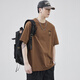 Woodpecker Fashion Brand American Heavy Short-Sleeve T-Shirt for Men Loose 2025 Summer New Fashion versatile Round Neck Half-Sleeve T-Shirt 5009# Dark Gray M [Suggested 95~115Jin [Jin equals 0.5 kg] Wear]