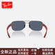 RayBan [2025 Spring and Summer New Product] Ferrari Square Metal Sunglasses Men and Women Sunglasses 0RB3763M F11980 Matte Black Frame Dark Blue Lens 64mm