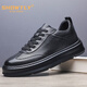 STEMETLY High-End-Luxus-Luxus-Herrenschuhe Sommer High-End Casual Lederschuhe Herrenhöhle atmungsaktiven echten Lederweiche Sohle Sportschuhe Herren trendy schwarz [Standard Lederschuhgröße] 41 (255 mm) [Standard Lederschuhgröße]