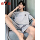 雅鹿男士睡衣男夏季短袖纯棉男款夏天薄2025新款男生大码家居服 HDE-9928 L 男