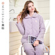 American Standard gives couples pajamas for lovers new thickened three-layer quilted warm coffee carbon winter casual suit home clothes lilac L