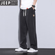 
JEEP SPIRIT Tennis Jeans Men's Spring and Summer Thin Straight Loose Wide Legs Ground-Sports Ice Silk Casual Long Pants 1048 Blue L (Size 30-31)