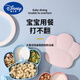 迪士尼（Disney）宝宝吃饭餐具全套婴儿餐盘吸盘式食品级儿童餐盘勺叉吸管吸盘 乐康可爱猫爪餐盘-蓝色 带防尘盖