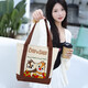 Disney canvas handbag tutoring lunch box bag shopping bag lightweight handbag SN9859 Strawberry Bear Large Upgrade with Zipper Closure