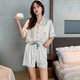2025新款睡衣女款春夏季冰丝短袖短裤夏天仿真丝绸家居服套装 G724 M 身高160左右，体重80-100斤