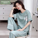Jinrenchu-Pyjamas für Frauen im Sommer 2025 Neue pure Baumwolldünne lose Hauskleidung kurzärmelige Hosen lässige Outfits Fundenkean 7374 Single-Size M hindeutet 8 80-105jin [Jin gleich 0,5 kg]