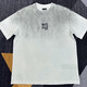 T-shirt d'eau de lavage noir et gris de haute qualité 24 Le début de couleur solide de la couleur unie de couleurs solides de la première lettre