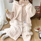 FHHUABD CORAL VELVET NACHKEHÄNE FÜR Women Frühling und Herbst 2024 Neues niedliches, verdicktes Flanell-Hauskleidung Pyjamas für Frauen Herbst und Winter 761# M Frauen (empfohlene Höhe 155-160 cm, Gewicht 9