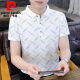 皮尔卡丹（pierre cardin）新款男士纯欲风polo.衫时尚韩版半袖青年印花棉质吸汗透气短袖t恤 9226卡其 3XL 150-160斤