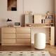 He Jiajiang all solid wood oak bedroom dressing table, cupboard and desk integrated corner dressing table, log style multi-functional dressing table, 1.2m cupboard + 1.2m dressing table + makeup stool, all solid wood