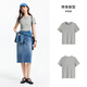 Semir cool T short-sleeved T-shirt for women short embroidery slim fit 2025 basic round neck shoulder summer wear 109325100007