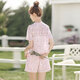 
Sibusher Lace Fashion Set 2025 Summer New Women's Short Sleeve Top with Shorts Two-Piece Set S52B1457N