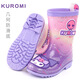 三丽鸥儿童雨鞋女童库洛米雨靴女孩宝宝上学防水鞋学生胶鞋沙滩鞋防滑底 绝绝紫 单层 【闪亮库洛米】 30 【内长200mm】