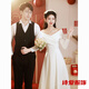 
Dongjing one-shoulder white evening dress can be worn usually with engagement dress wedding dress bride registration white dress white long 3663 L