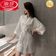 Langsha Salle de bain (Langsha) Robe Robe Femme Summer Fin Minage de nuit Bride 2024 Nouveau cadeau de la Saint-Valentin chinois White Sexy Gift à manches courtes 688 # Pink M 165