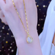 UDL Pure Gold 9999 Gold-plated Tulip Pendant Women's Internet Celebrity High-Looking Clavicle Necklace for Gifts Temperament/* Tulip Set Chain. Gold. 9999 3.68g Will be sold soon for 6999 yuan - with certificate