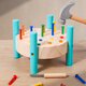 MPPMCK Montessori teaching aids Early education wooden nail knocking hammer pile driving table toys 1-6 year old children concentration training round 5 color nail knocking table [Career teacher]