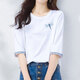 Woodpecker Brand Pure Cotton Nouveau T-shirt de style chinois pour les manches intermédiaires pour femmes en désordre chinois de style chinois printemps et automne d'été 2025 Nouveau modèle W6172 Gris Powder Mid-Maleved XL Recommandé 120-135Jin [Jin est égal à 0,5 kg]